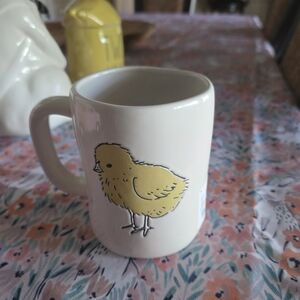 Rae Dunn Cream Mug with Yellow Chick Design